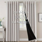 Blackout Curtains 2 Panels 100% Room Darkening 96 Inch Long – Triple Weave Thermal Insulated Back Tab & Rod Pocket Window Drapes for Bedroom & Living Room