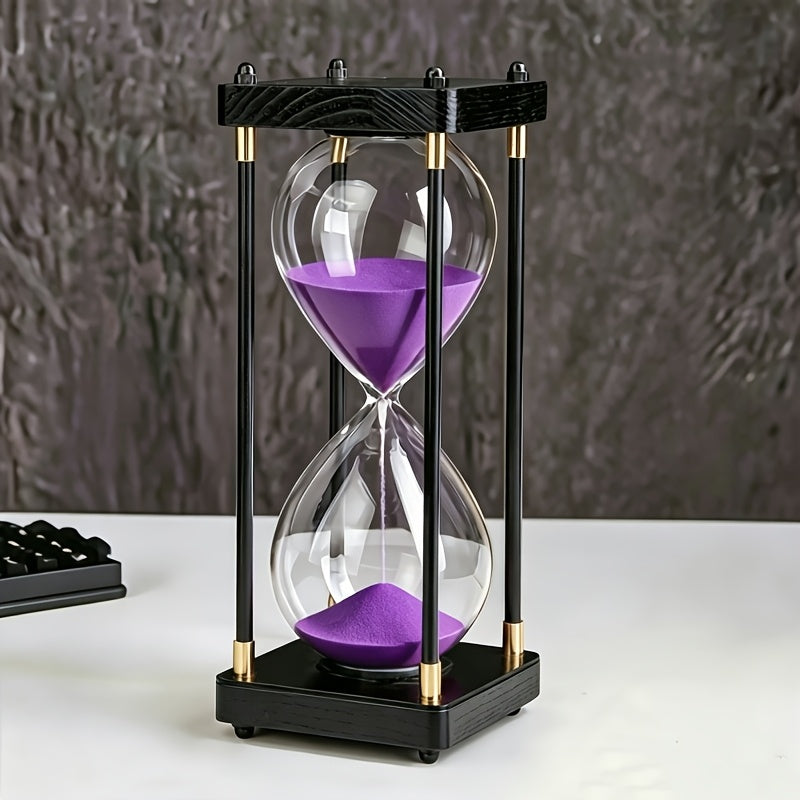 Decorative Hourglass Timer 60 Minute with Wooden Frame - Large Sand Timer for Kitchen Cooking, Home Office Bedroom Decor, Unique Gift for Birthday, Valentine's Day & Holidays