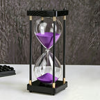 Decorative Hourglass Timer 60 Minute with Wooden Frame - Large Sand Timer for Kitchen Cooking, Home Office Bedroom Decor, Unique Gift for Birthday, Valentine's Day & Holidays