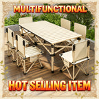 Portable Foldable Camping Picnic Table 4-6 Person Adjustable Height Metal Outdoor Folding Table with Storage Bag for Backyard Beach BBQ Indoor Outdoor