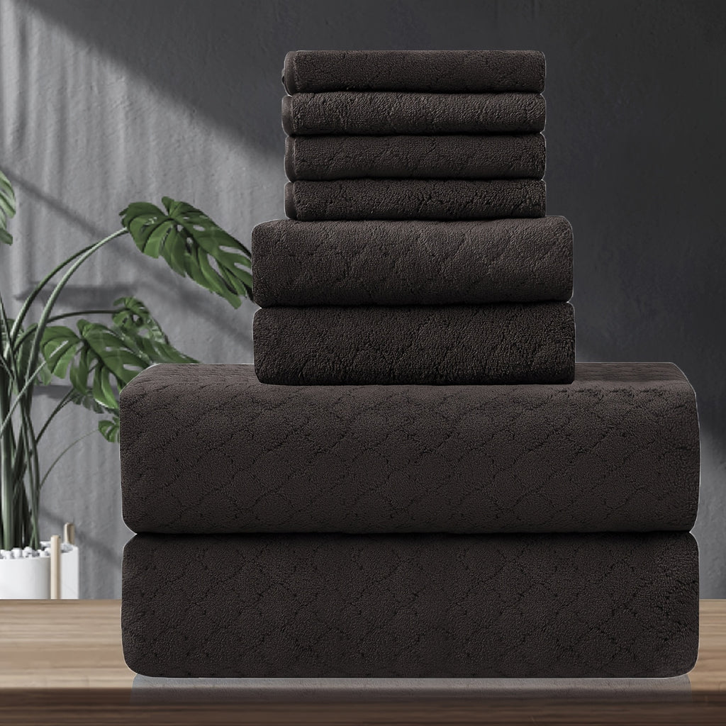 8 Piece Bath Towel Set Oversized – 2 Extra Large Bath Sheets, 2 Hand Towels, 4 Washcloths – Soft, Highly Absorbent, Quick Dry Shower Towels for Bathroom, Hotel, Spa & Beach