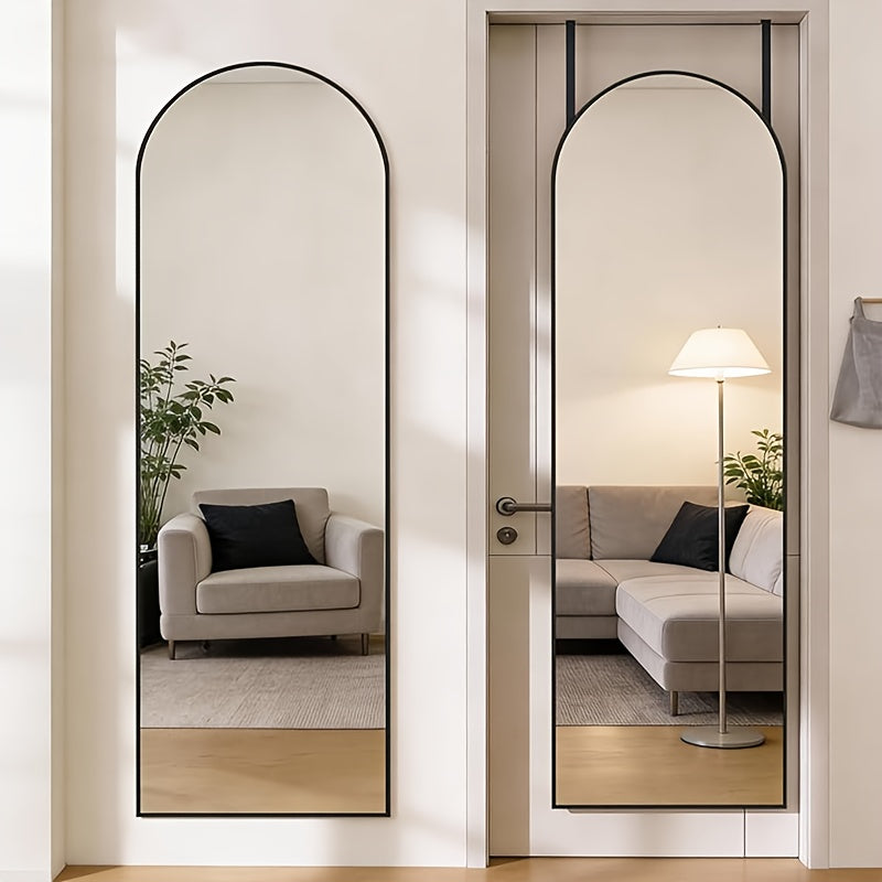 Full Length Mirror Over Door or Wall Mounted 47x14 Inch – Vertical Hanging Full Body Dressing Mirror with Aluminum Alloy Frame, Space-Saving Design for Bedroom, Living Room & Entryway