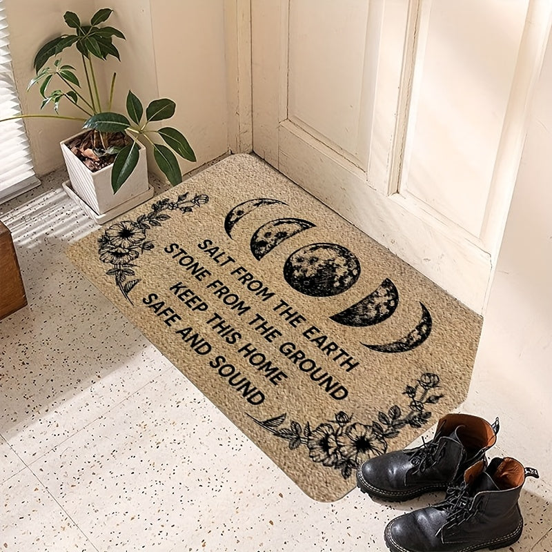 Halloween Witch Doormat Non-Slip Polyester Indoor Outdoor Floor Mat - Spooky Funny Witch Print for Front Door Entryway Porch, Halloween Home Decoration & Gift Idea