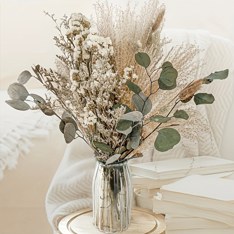 42-Piece Olive Green Boho Pampas Grass Dried Flower Set – FORTUNATE FLOWERS Natural Dried Greenery for Bathroom Decor, Boho Wedding Bouquets, Vase Arrangements & Greenhouse Decoration