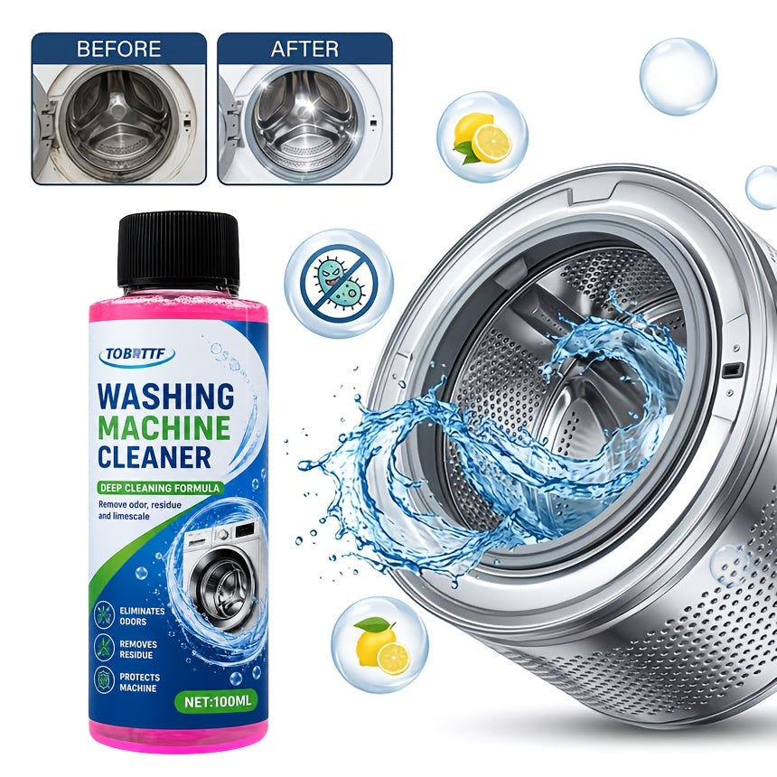 Washing Machine Cleaner Spray 100ml Citric Acid Formula - Deep Clean Descaler Odor Eliminator for Front Load & Top Load Washers Removes Scale & Detergent Residue