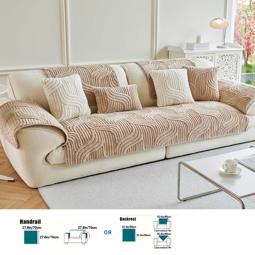 Plush Non-Slip Sofa Cushion Cover Luxury Modern Pet-Proof Breathable Seat Pad Slipcover for Couch Living Room Bedroom Office – Soft Velvet Sofa Seat Cushion Protector Home Decor