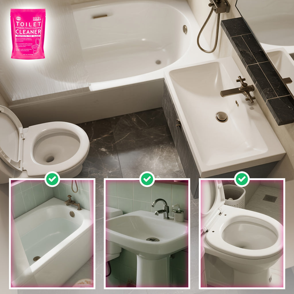 Foam Toilet Powder Cleaner 5 Pack – Fast-Acting Stain Remover, Drain Unclogger & Deodorizer for Toilets, Ocean & Floral Scent, No Harsh Chemicals, Travel & Home Use