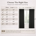 4-Panel Blackout Curtains Set Heat Insulating Noise Reducing Privacy Drapes for Bedroom Living Room Balcony – 6 Sizes 4 Colors