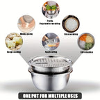 3-in-1 Grater Strainer and Cutter 9 Inch - Shred Slice Grate & Dice Multifunctional Vegetable Grater for Salad Prep, Kitchen Straining & Food Processing