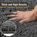 Chenille Bathroom Rug Extra Soft Absorbent Bath Mats for Bathroom Floor – Non-Slip, Water Absorbent, Machine Washable Bath Mat