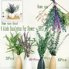 Dried Eucalyptus & Lavender Stems 60+ Pcs – 17" Silver Dollar Eucalyptus Shower Hanging Bundle, Fragrant Preserved Florals for Bathroom, Home & Bedroom Decor, Boho Vase Filler & Aromatherapy Gift