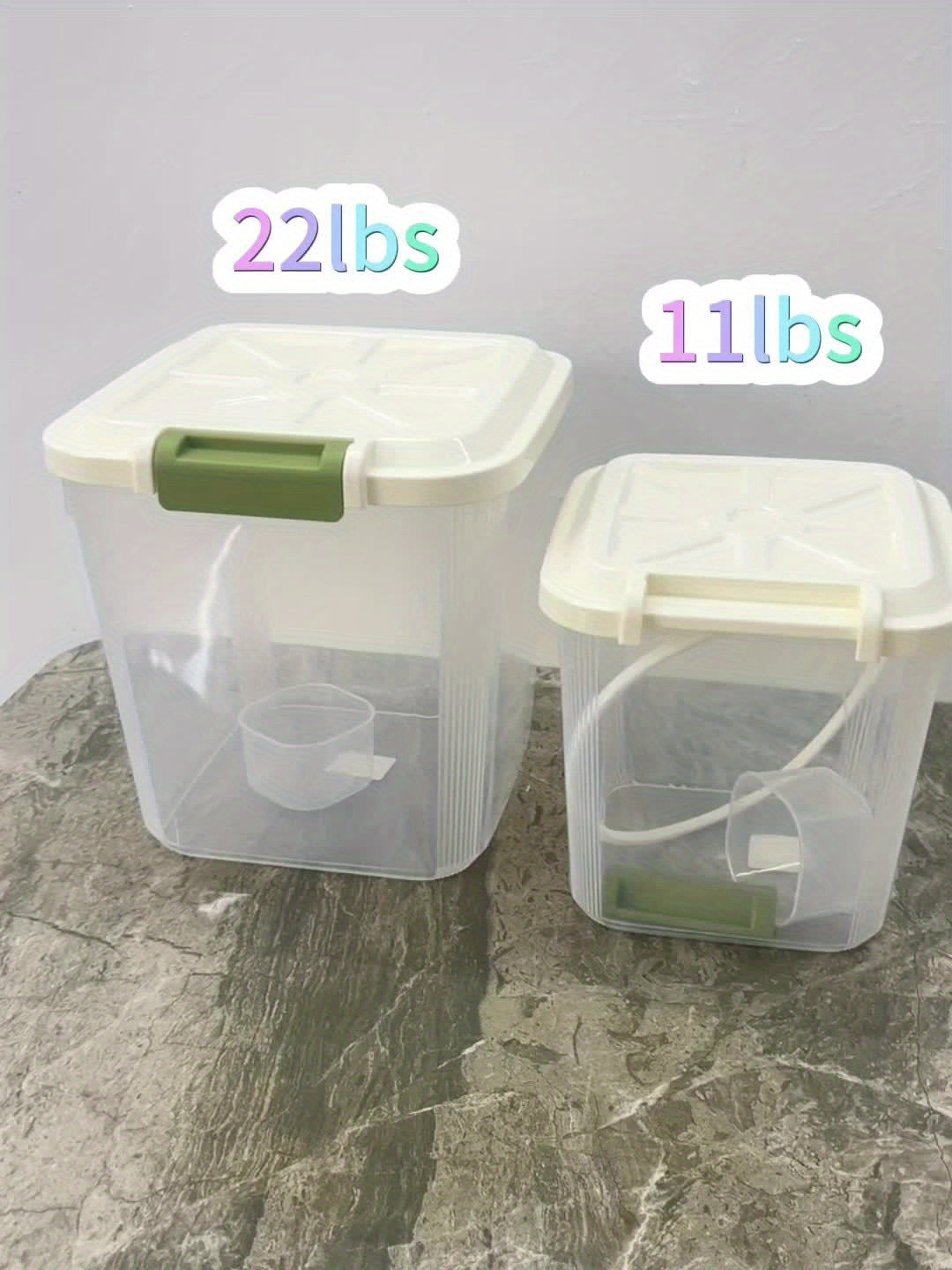 Large Capacity Rice Storage Box with Lid & Universal Wheels – Sealed PP Cereal Container, Movable Kitchen Pantry Storage, 2-Pack or 4-Pack (11–55 lbs)
