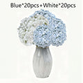 Silky Hydrangea Artificial Flowers 20/40 Pack, 16.2 Inch Blue & White – Outdoor Faux Hydrangea Stems for Wedding, Garden, Home Party, Exhibition & Christmas Decorations