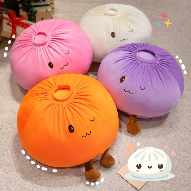 Dumpling Plush Pillow – Cute Korean Bun Stuffed Cushion for Bedroom, Sofa & Office Nap | Soft Fluffy Kawaii Decor Pillow | Hand Washable | White, Pink, Orange