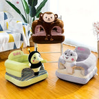 Kids Cartoon Sofa Chair Soft Thickened Toddler Seat – Cute Animal Design (Monkey, Elephant, Duck & More), Safe Learn-to-Sit Baby Chair, Portable Space-Saving Kids Furniture