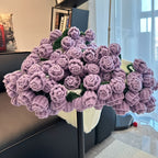 Rose Bouquet Blanket – 31.5inch 52-Flower Soft Throw with Gift Bag, 4 Colors, Romantic Gift for Valentine's Day Birthday Wedding