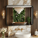 Metal Framed Rounded Rectangle Wall Mirror for Bathroom – Over Sink, Horizontal or Vertical Hanging, Modern Farmhouse Decor, Matte Black, Gold & Silver, Multiple Sizes 16x20 to 36x48 In