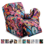 Lounge Chair Cover Set 4-Pack – High Elasticity Elastic Printed Slipcover with Side Pockets, Pet Friendly, for Bedroom Office Living Room, Holiday Home Decor