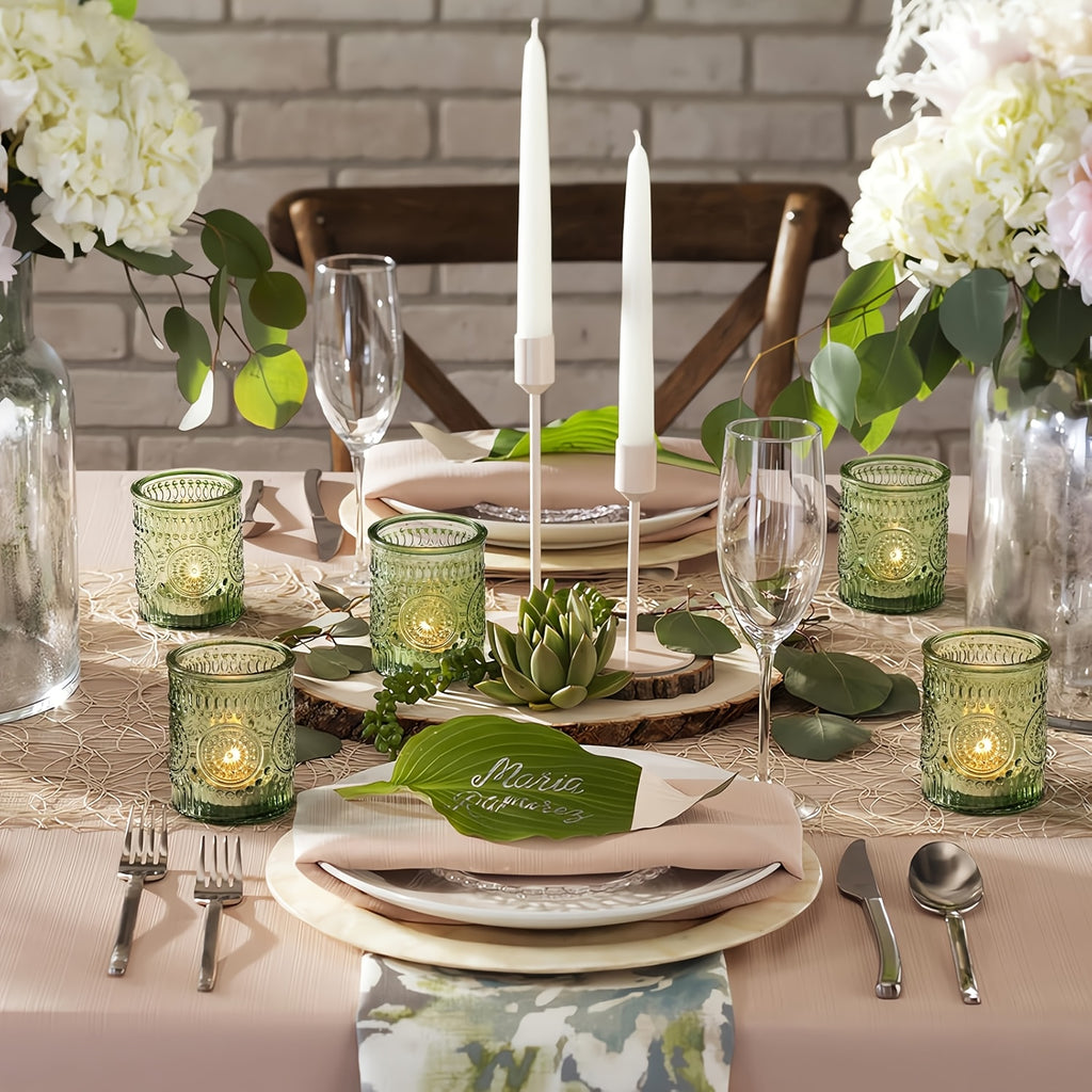 Glass Votive Candle Holders Bulk Set 6/12/24pcs – Shimmering Multi-Hued Hurricane Glass for Wedding, Christmas, Thanksgiving, Valentine’s Day & Holiday Party Tabletop Decor