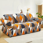 Printed Skirt Elastic Sofa Cover Full Wrap – Universal Fiber Fabric All-Season Couch Slipcover Protector for Living Room, Single 2-Seater 3-Seater 4-Seater