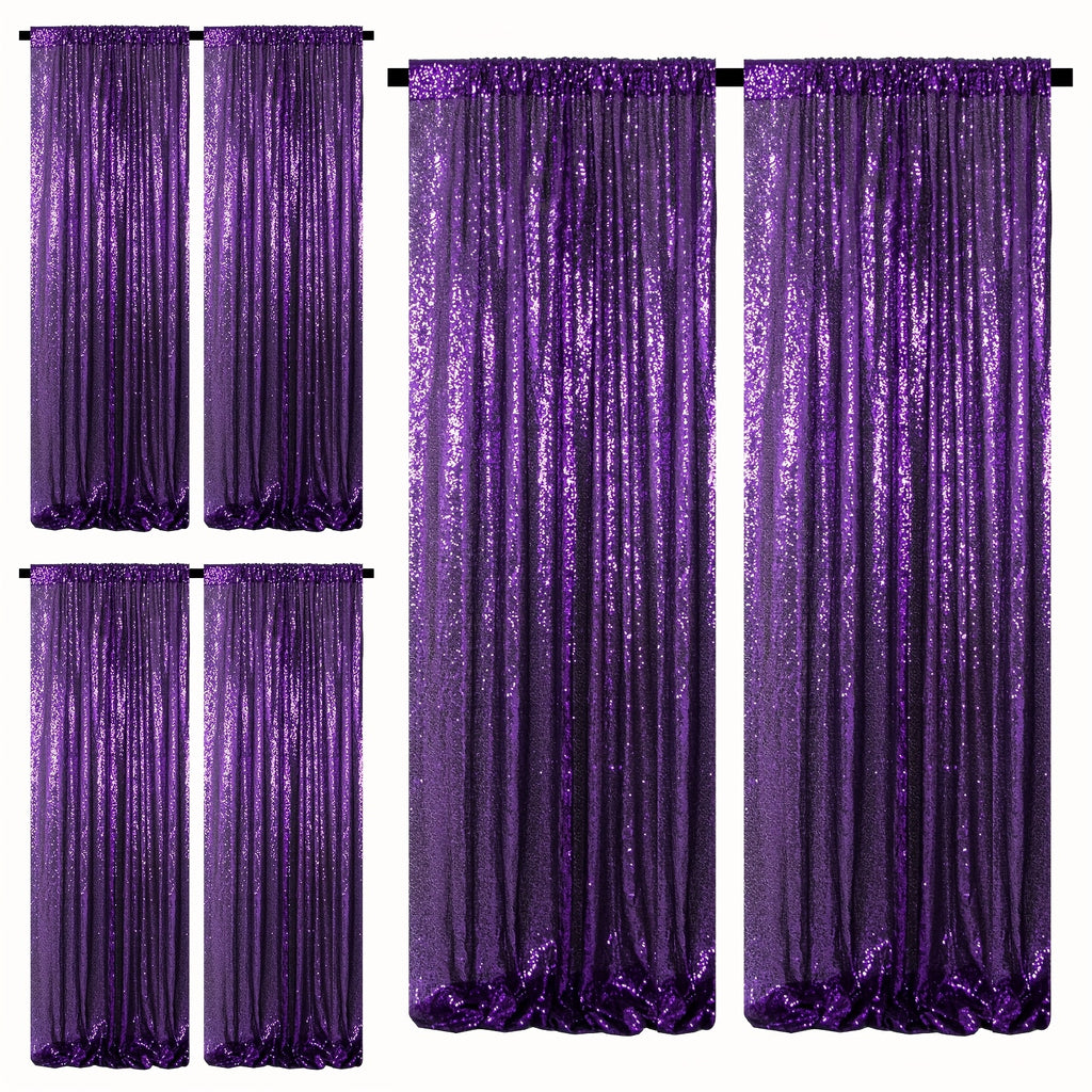 Sequin Backdrop Curtains – Glitter Party & Wedding Background Panels, 2ft×8ft per Panel, 4/6/8 Panel Sets, 29 Colors for Birthday, Stage, Bridal & Event Decor