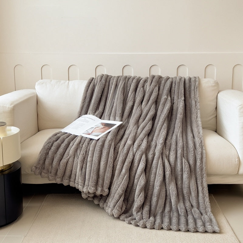 Quilted Anti-Static Thick Throw Blanket – Warm Cozy Twill Weave Bed Blanket in 7 Colors & 4 Sizes for Bedroom, Dorm & Office Nap