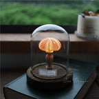 Handmade Sea Urchin Night Light Shell Lamp Ornament - Ocean Island Retro Coastal Decor, Unique Bedroom Bedside Table Lamp Gift, Powder Green Purple