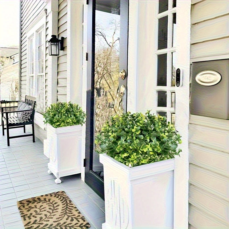 Artificial Boxwood Shrubs 10 Bundles UV Resistant – Realistic Faux Hedge Greenery for Garden, Patio, Backyard, Home & Office – Low Maintenance Boxwood Stems for Weddings & Outdoor Decor