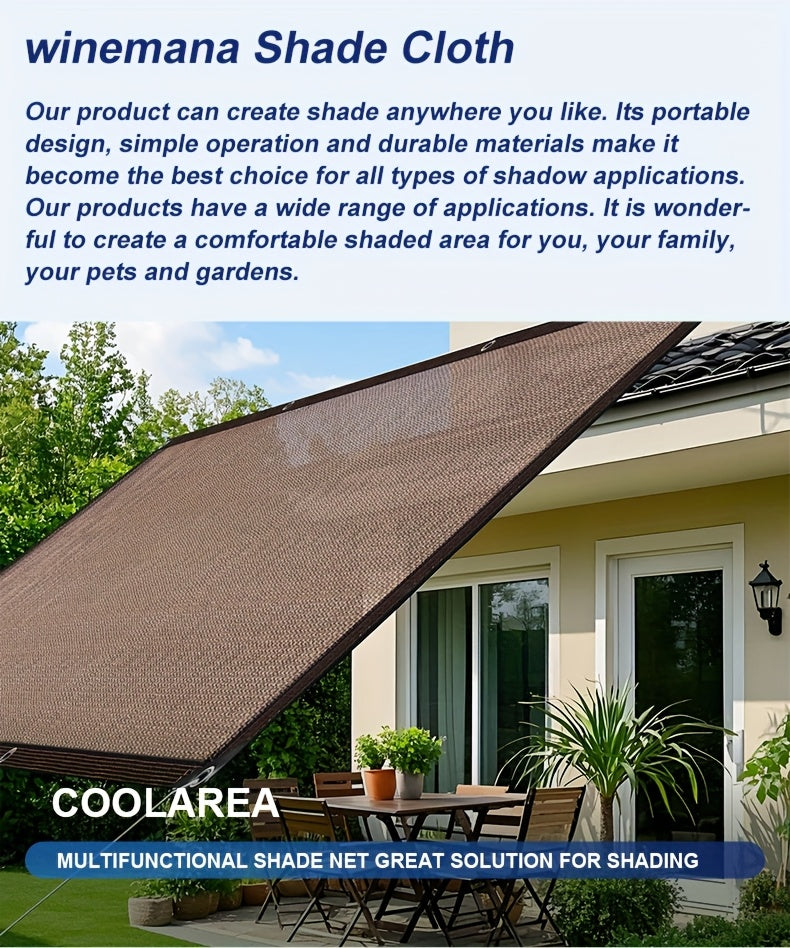 Anti-UV Sunshade Net for Garden, Greenhouse, Pergola & Terrace – Durable Sun Protection Shade Cloth for Plants & Outdoor Spaces | Brown & Black, Multiple Sizes