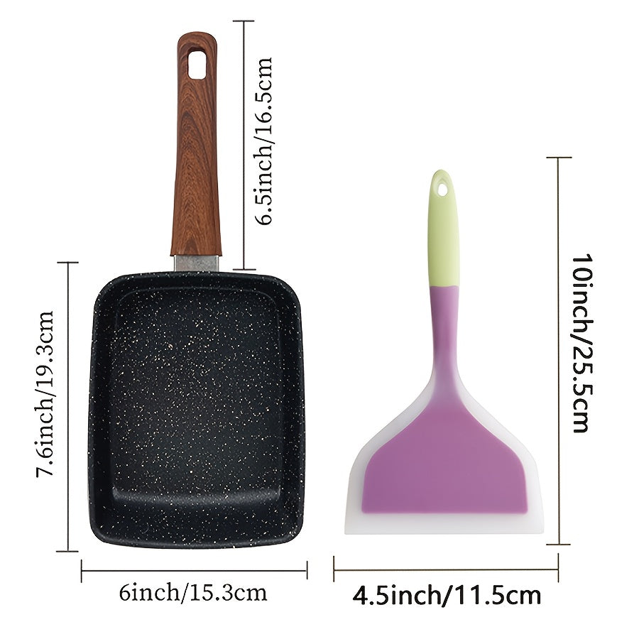 Japanese Tamagoyaki Pan – Non-Stick Rectangular Egg Roll & Omelette Frying Pan | Induction & Halogen Compatible | Dishwasher Safe | Wooden or Plastic Handle