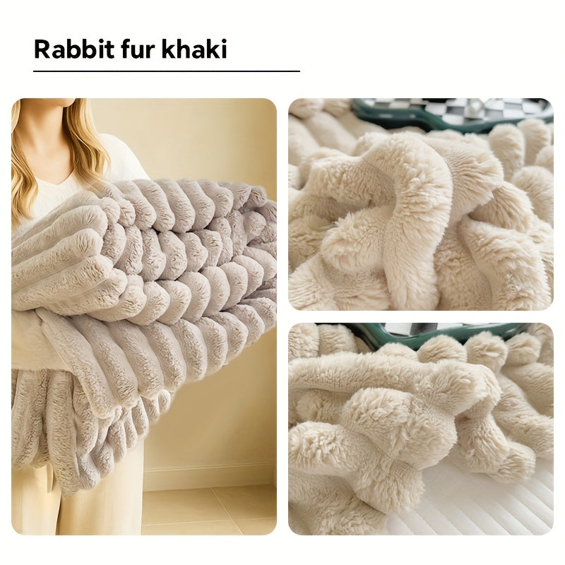 Soft Plush Throw Blanket – Thick Warm Fuzzy Cozy Blanket for Couch, Bed, Office & Travel | 4 Sizes, 4 Colors | Great for Gifts & Room Decor