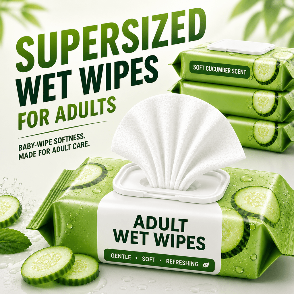 Adult Wet Wipes Supersized 240 Count (4 Packs), Cucumber Scent with Aloe Vera & Vitamin E, Baby-Soft Alcohol-Free Personal Hygiene Wipes for Men & Women, Microwave-Friendly