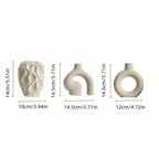 3-Piece Ceramic Vase Set for Home Decor – Bohemian Farmhouse Style Beige Decorative Vases for Pampas Grass, Living Room, Bedroom, Kitchen, Entryway & Mantel