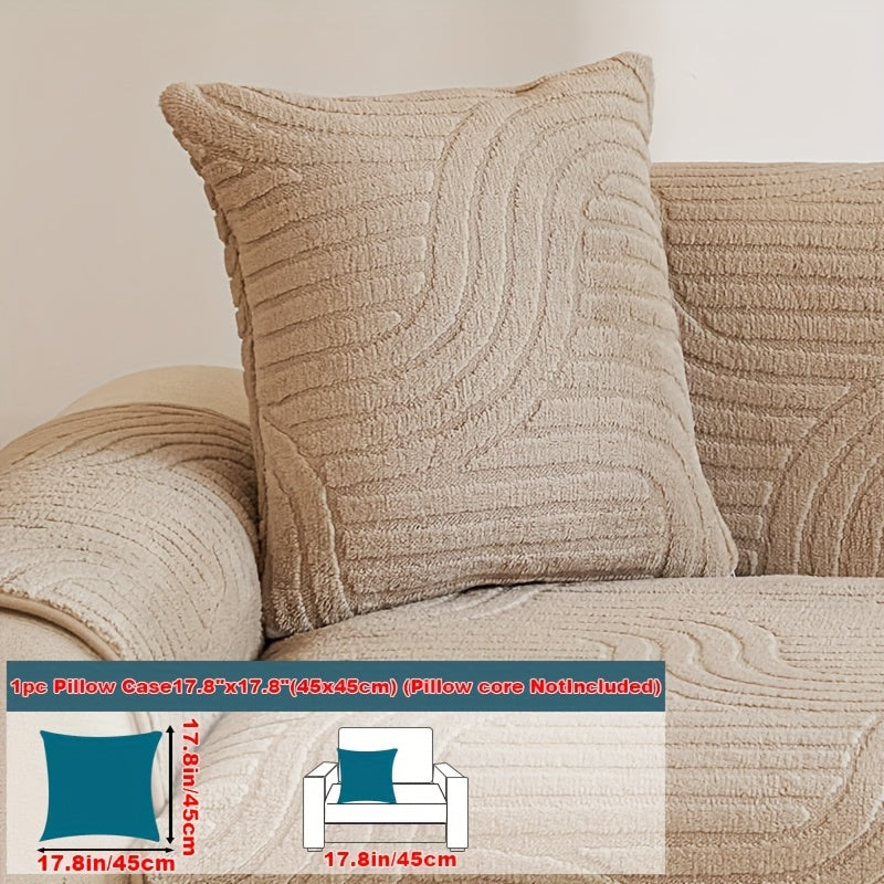 Bohemian Plush Sofa Cushion Cover Christmas Decorative Non-Slip Machine Washable Pet-Friendly All-Season Pillow Cover for Living Room Bedroom Office Home Decor