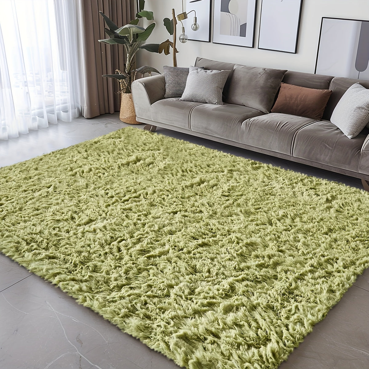 Velvet Shag Area Rug with Non-Slip Backing – Super Soft Plush Indoor Carpet for Living Room, Bedroom & Kitchen, Tie-Dye & Solid Colors, 5 Sizes