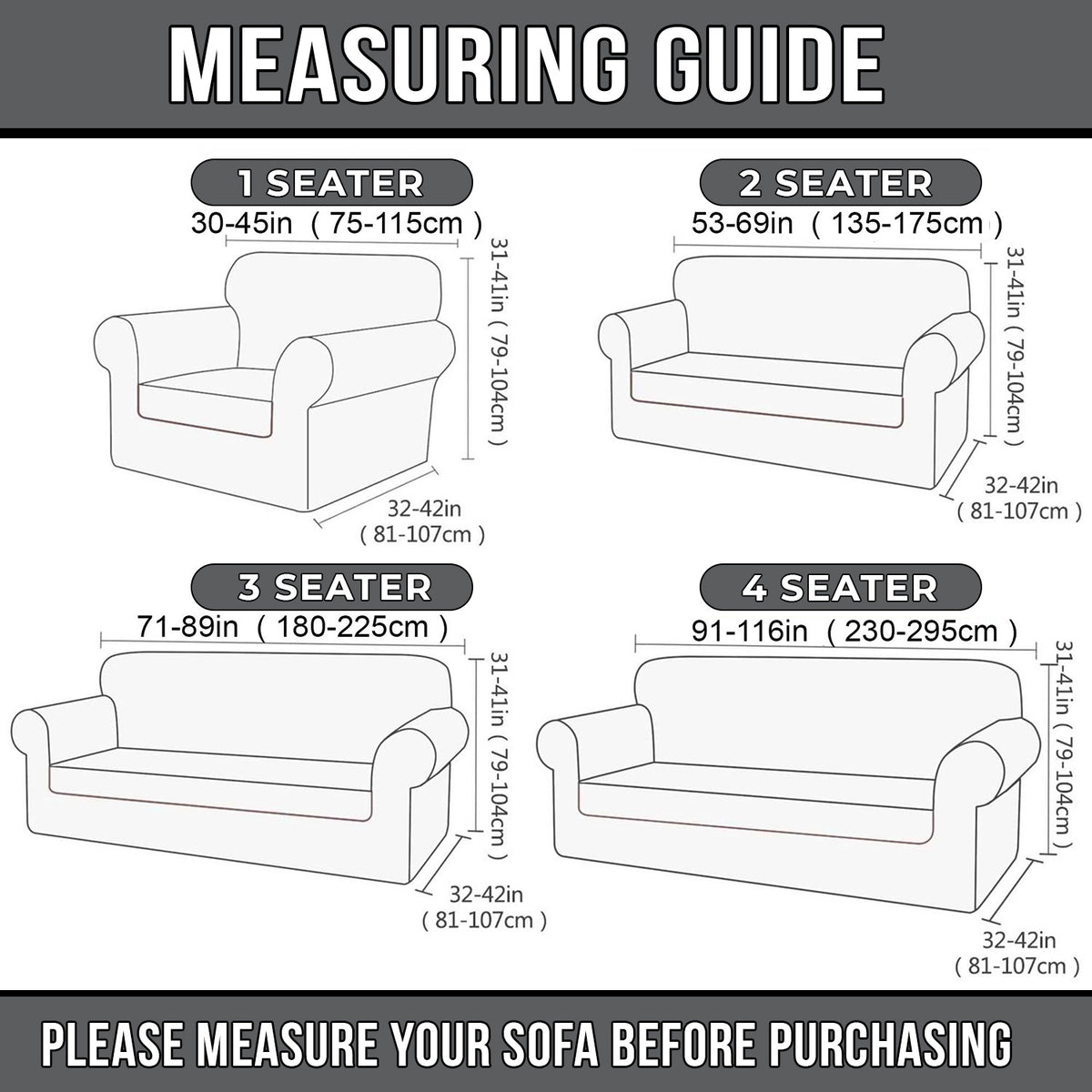 Stretch Spandex Sofa Cover 1 2 3 Seater Elastic Couch Slipcover Anti-Scratch Pet-Friendly Machine Washable Furniture Protector Holiday Gift
