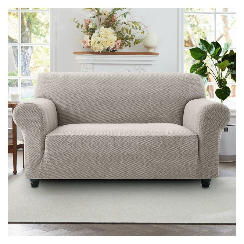 Thickened Jacquard Spandex Sofa Cover Elastic Stretch Slipcover Pet Friendly All Season Non-Slip Removable Washable Armchair Loveseat 1 2 3 Seater Couch Protector