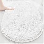 Chenille Oval Non-Slip Bathroom Mat Super Absorbent Soft Plush Floor Mat – Machine Washable, Anti-Slip Backing, 5 Colors 6 Sizes for Bathroom Kitchen Pet Use