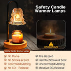 2/4-Pack Candle Warmer Lamp with Wooden Base & Glass Shade, Dimmable 12-Hour Timer, Height & Brightness Adjustable Wax Warmer for Jar Candles, Home Decor Gift for Wife, Mom & Friends (Bulb Not Included)
