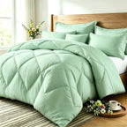 Quilt Set 3 Piece Lightweight Breathable Comforter with Pillowcases - Diamond Pattern Ultra-Fine Fiber Soft Bedding Set 42 Colors Twin Queen King Pinch Pleat