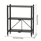 3-5 Tier Rolling Storage Rack with Wheels – Foldable Metal Shelving Unit for Home, Office & Kitchen Organization
