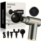 Digital LCD Display Fascia Gun – 6-Speed Silent Electric Percussion Massage Gun with 4 Interchangeable Heads, Long Battery Life, Portable for Sports Fitness Recovery, 4 Colors