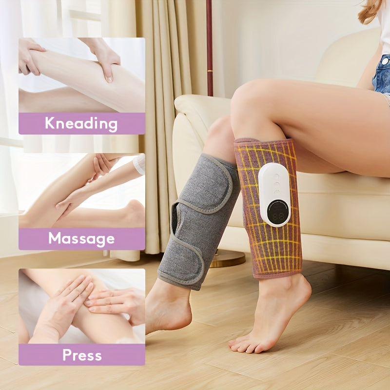 Wireless Air Pressure Heated Calf Massager – 2500mAh Large Battery, Multiple Massage Modes for Leg Relaxation, Cordless Rechargeable, 1pc or 2pcs, Perfect Gift for Christmas Mother's Day Father's Day