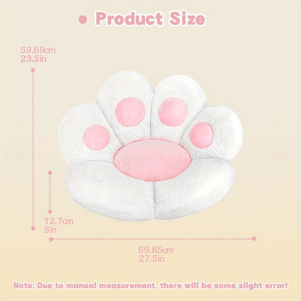 Cat Paw Cushion Jumbo Plush 23.6"x27.6", Oversized Cute Cat Paw Print Pillow with Quilted Cover & Filling for Office Chair, Gaming Chair, Bed & Floor Decor