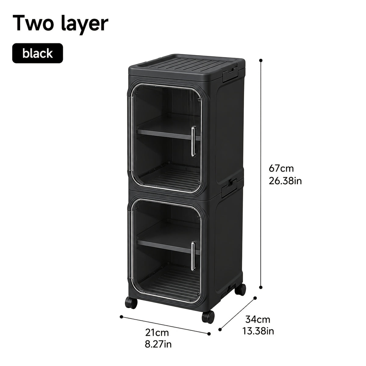 Bathroom Storage Cabinet 1 2 3 4 Tier Foldable Plastic Organizer with Doors and Shelves – Space-Saving Under Sink & Counter Solution