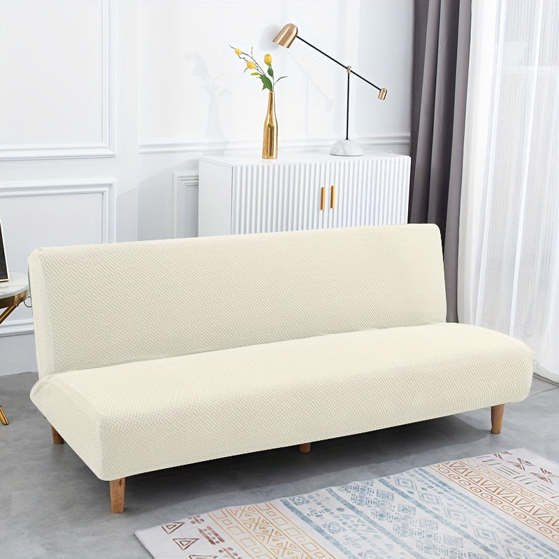 T-Shaped Jacquard Sofa Cover Futon Slipcover - Stretch Couch Cover for Living Room Office L Shaped Sofa Protector M L Size