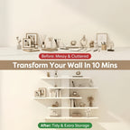 5-Tier Floating Wall Shelves Adjustable Display Rack – Modern Fiberboard Collectible Shelf for Action Figures, Building Blocks, Dolls & Statues, Decorative Storage Unit for Home & Office