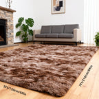 Tie-Dye Plush Shag Rug Non-Slip Machine Washable Furry Floor Carpet for Living Room Bedroom Office Multiple Sizes Tie-Dye Pink Tie-Dye Coffee