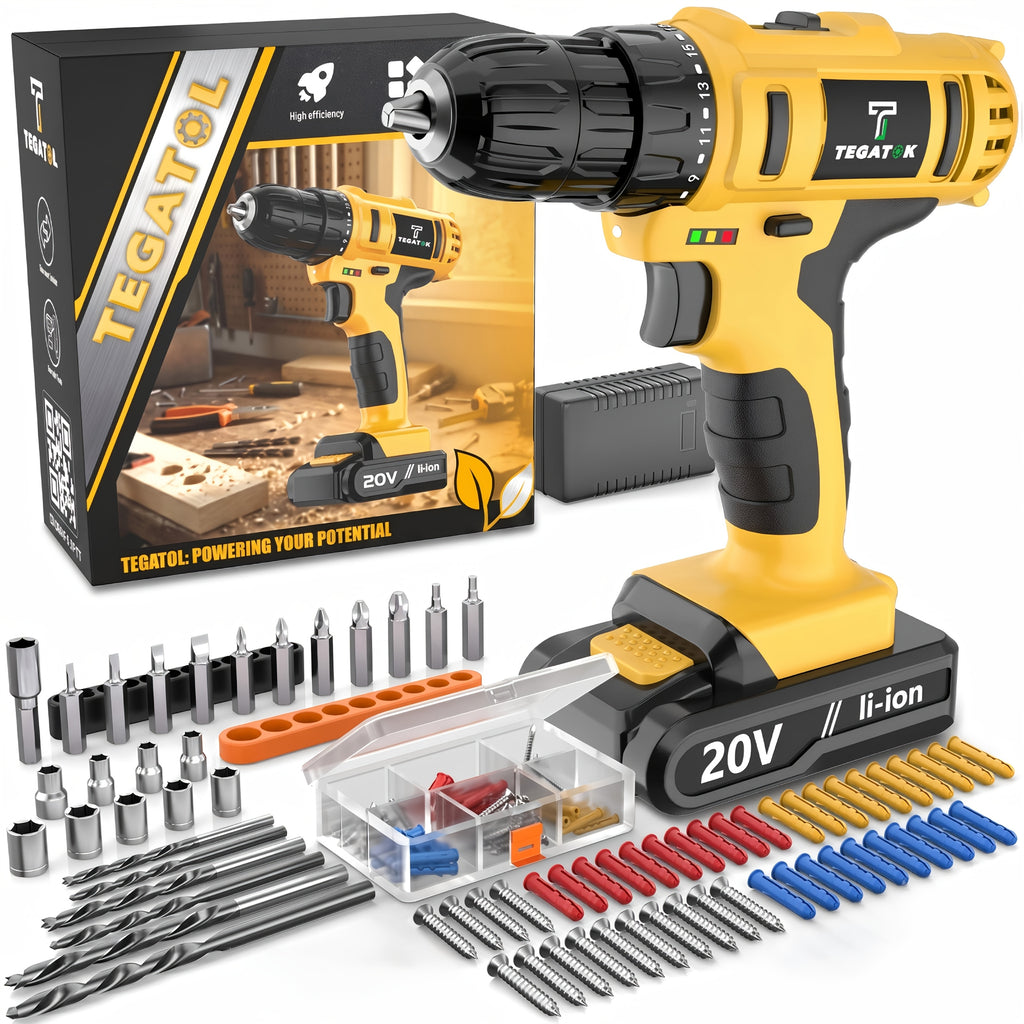 20V Cordless Drill Tool Set 30 88 136 148 Piece Electric Drill Toolbox Kit Rechargeable with Battery Hand Tools Pliers Bits for Home Repair Men Gift