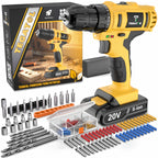 20V Cordless Drill Tool Set 30 88 136 148 Piece Electric Drill Toolbox Kit Rechargeable with Battery Hand Tools Pliers Bits for Home Repair Men Gift